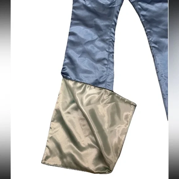 Acne Studios Satin Trousers In Azure Blue 48